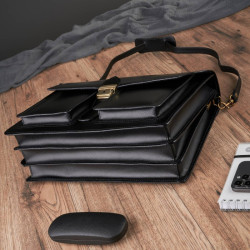 Skórzana teczka męska czarna Paolo Peruzzi N02-BL