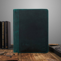 Skórzany biwuar na dokumenty w kolorze zielonym vintage Paolo Peruzzi T-57-HGR