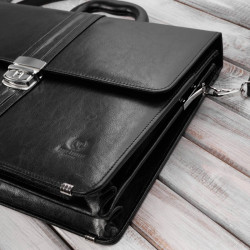 Aktówka męska skórzana Paolo Peruzzi do ręki i na ramię S-41-BL