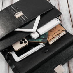 Aktówka męska skórzana Paolo Peruzzi do ręki i na ramię S-41-BL