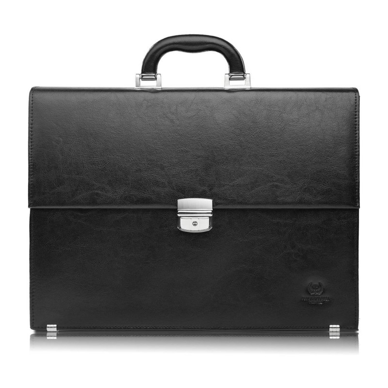 Aktówka męska skórzana do ręki i na ramię elegancka czarna Paolo Peruzzi S-43-BL