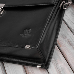 Aktówka męska skórzana do ręki i na ramię elegancka czarna Paolo Peruzzi S-43-BL