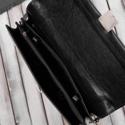 Aktówka męska skórzana do ręki i na ramię elegancka czarna Paolo Peruzzi S-43-BL