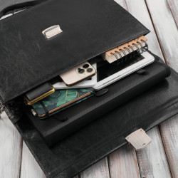 Aktówka męska skórzana do ręki i na ramię elegancka czarna Paolo Peruzzi S-43-BL