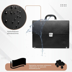 Aktówka męska skórzana do ręki i na ramię elegancka czarna Paolo Peruzzi S-43-BL