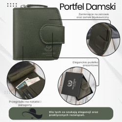 Portfel damski skórzany mała portmonetka RFID Paolo Peruzii AL-24-GB