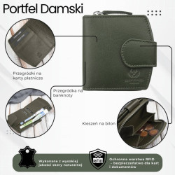 Portfel damski skórzany mała portmonetka RFID Paolo Peruzii AL-24-GB
