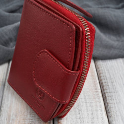 Portfel damski skórzany czerwona portmonetka RFID Paolo Peruzii AL-24-RD