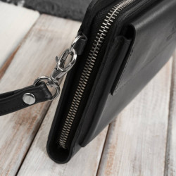 Saszetka męska skórzana do ręki elegancka czarna Paolo Peruzzi AL-26-BL