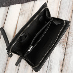 Saszetka męska skórzana do ręki elegancka czarna Paolo Peruzzi AL-26-BL
