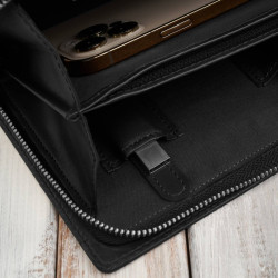 Saszetka męska skórzana do ręki elegancka czarna Paolo Peruzzi AL-26-BL