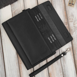 Saszetka męska skórzana do ręki elegancka czarna Paolo Peruzzi AL-26-BL