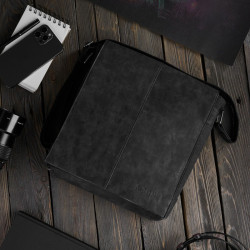 Torba męska na ramię messenger ze skóry syntetycznej SP-07-BL