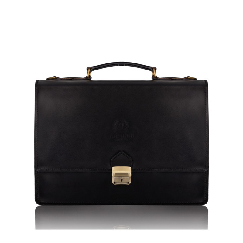 Skórzana klasyczna aktówka teczka męska Paolo Peruzzi N01-BL