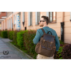 Plecak skórzany vintage Paolo Peruzzi T-37-BR