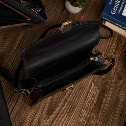 Czarna elegancka skórzana saszetka męska Paolo Peruzzi N06-BL