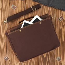 Zestaw Paolo Peruzzi: portfel męski skórzany T-04 + torba męska na ramię T-07 ZUP-06-BR