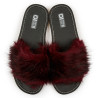 Kapcie damskie R.39 klapki z futerkiem bordowe modne i wygodne pantofle KD-03-RD-39