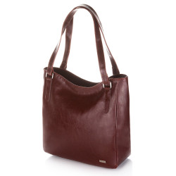 Duża skórzana torba damska na ramię Paolo Peruzzi Z-09-BR