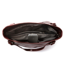 Duża skórzana torba damska na ramię Paolo Peruzzi Z-09-BR