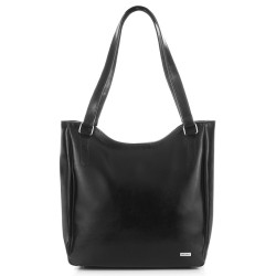 Duża skórzana torba damska na ramię Paolo Peruzzi Z-09-BL