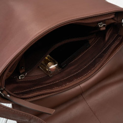 Torebka damska skórzana na ramię brązowa listonoszka klasyczna pojemna Paolo Peruzzi AY-19-BR