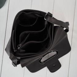 Torebka damska skórzana na ramię ciemnobrązowa listonoszka klasyczna pojemna Paolo Peruzzi AY-19-DBR