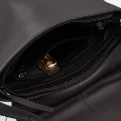 Torebka damska skórzana na ramię ciemnobrązowa listonoszka klasyczna pojemna Paolo Peruzzi AY-19-DBR