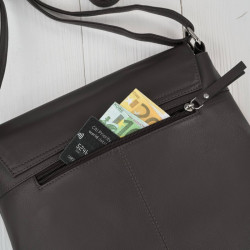 Torebka damska skórzana na ramię ciemnobrązowa listonoszka klasyczna pojemna Paolo Peruzzi AY-19-DBR