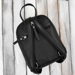 Plecak damski skórzany miejski mały czarny elegancki Paolo Peruzzi AY-26-BL