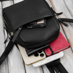 Plecak damski skórzany miejski mały czarny elegancki Paolo Peruzzi AY-26-BL