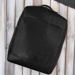 Plecak męski skórzany vintage na laptopa miejski czarny Paolo Peruzzi IM-07-BL