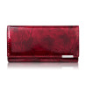 Portfel damski skórzany lakierowany czerwony ze wzorem w motyle SP-16-RDM