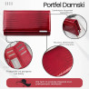 Portfel damski skórzany duży czerwony lakierowany croco SP-19-CRD