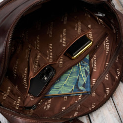 Skórzana torba na laptopa męska na dokumenty brązowa Paolo Peruzzi SL-01-BR