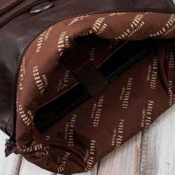 Plecak skórzany vintage roll top na laptopa miejski brązowy Paolo Peruzzi SL-02-BR