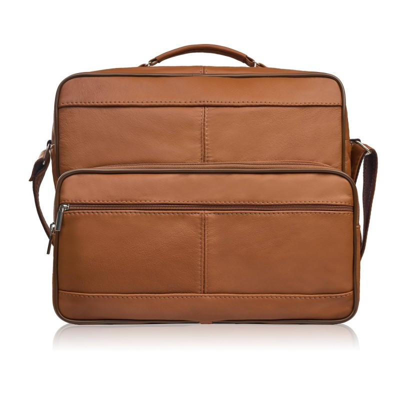 Torba męska na ramię skórzana koniakowa Abruzzo ABR-02-CG