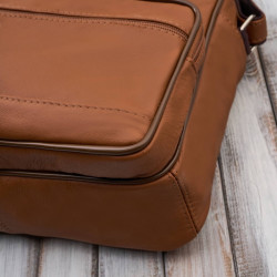 Torba męska na ramię skórzana koniakowa Abruzzo ABR-02-CG
