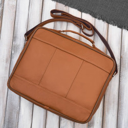 Torba męska na ramię skórzana koniakowa Abruzzo ABR-02-CG