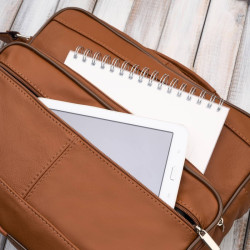 Torba męska na ramię skórzana koniakowa Abruzzo ABR-02-CG