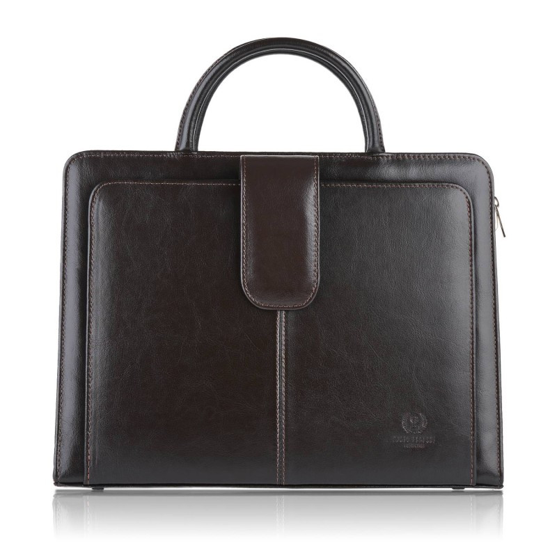 Brązowa teczka aktówka damska Paolo Peruzzi Bergamo 168BY-BR