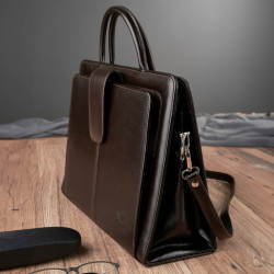 Brązowa teczka aktówka damska Paolo Peruzzi Bergamo 168BY-BR