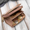 Portfel damski skórzany mini beżowy skóra naturalna lakierowana SP-18-RZBG