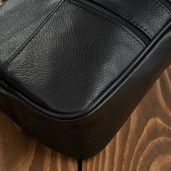 Saszetka męska skórzana na ramię listonoszka męska czarna Abruzzo ABR-43