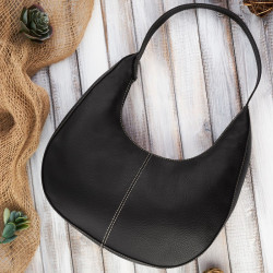 Torebka damska na ramię skórzana czarna Paolo Peruzzi AV-04-BL