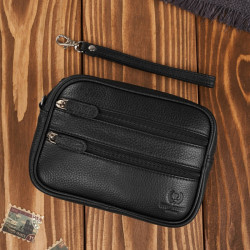 Saszetka męska skórzana do ręki czarna Paolo Peruzzi T-129-BL