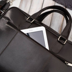 Męska torba skórzana na dokumenty brązowa Paolo Peruzzi T-145-BR