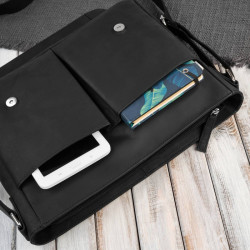 Męska czarna torba na ramie ze skóry naturalnej vintage Paolo Peruzzi T-147-HBL