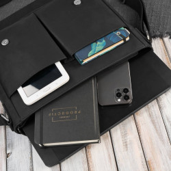 Męska czarna torba na ramie ze skóry naturalnej vintage Paolo Peruzzi T-147-HBL