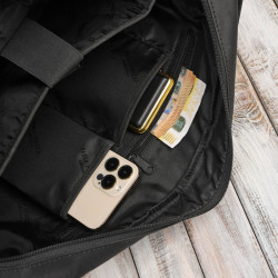 Męska czarna skórzana torba na ramie na laptopa vintage Paolo Peruzzi T-148-HBL